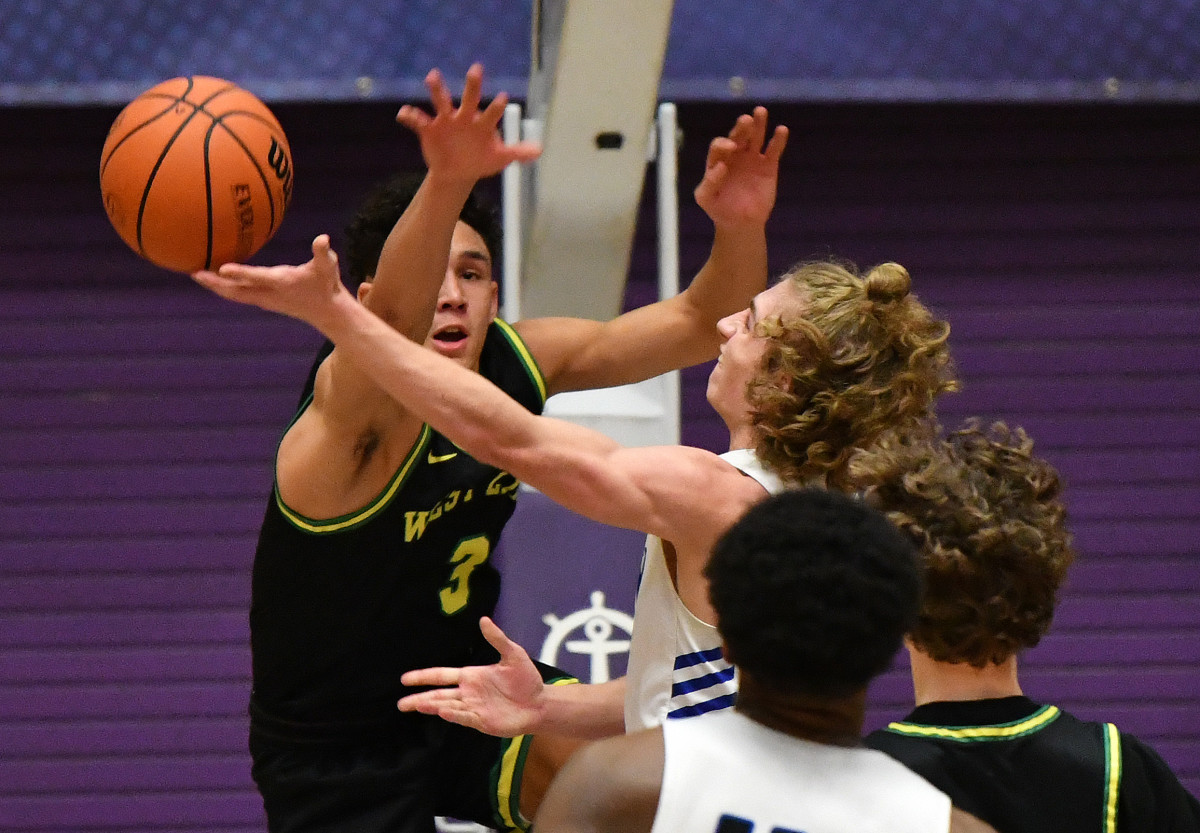 West Linn South Medford boys basketball Taylor Balkom 12